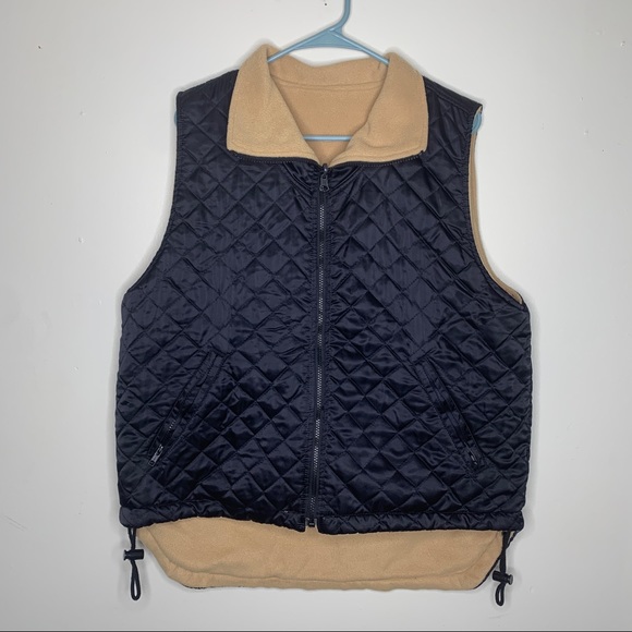 Halston Heritage Other - Vintage Halston Reversible Fleece Black Vest Large